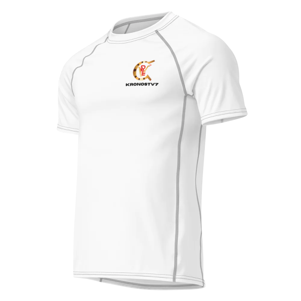 KronosTV7 Brand All-Over Print Men's Recycled Short Sleeve Rash Guard