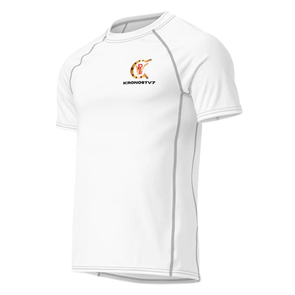 KronosTV7 Brand All-Over Print Men's Recycled Short Sleeve Rash Guard